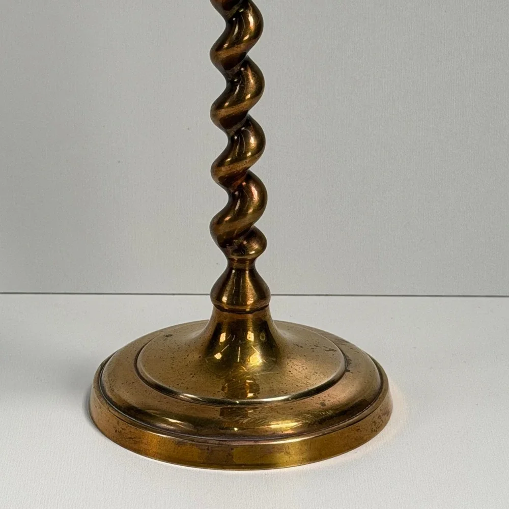 Vintage Brass Twist Candle‎ Stick French Old World Cottagecore Table Decor